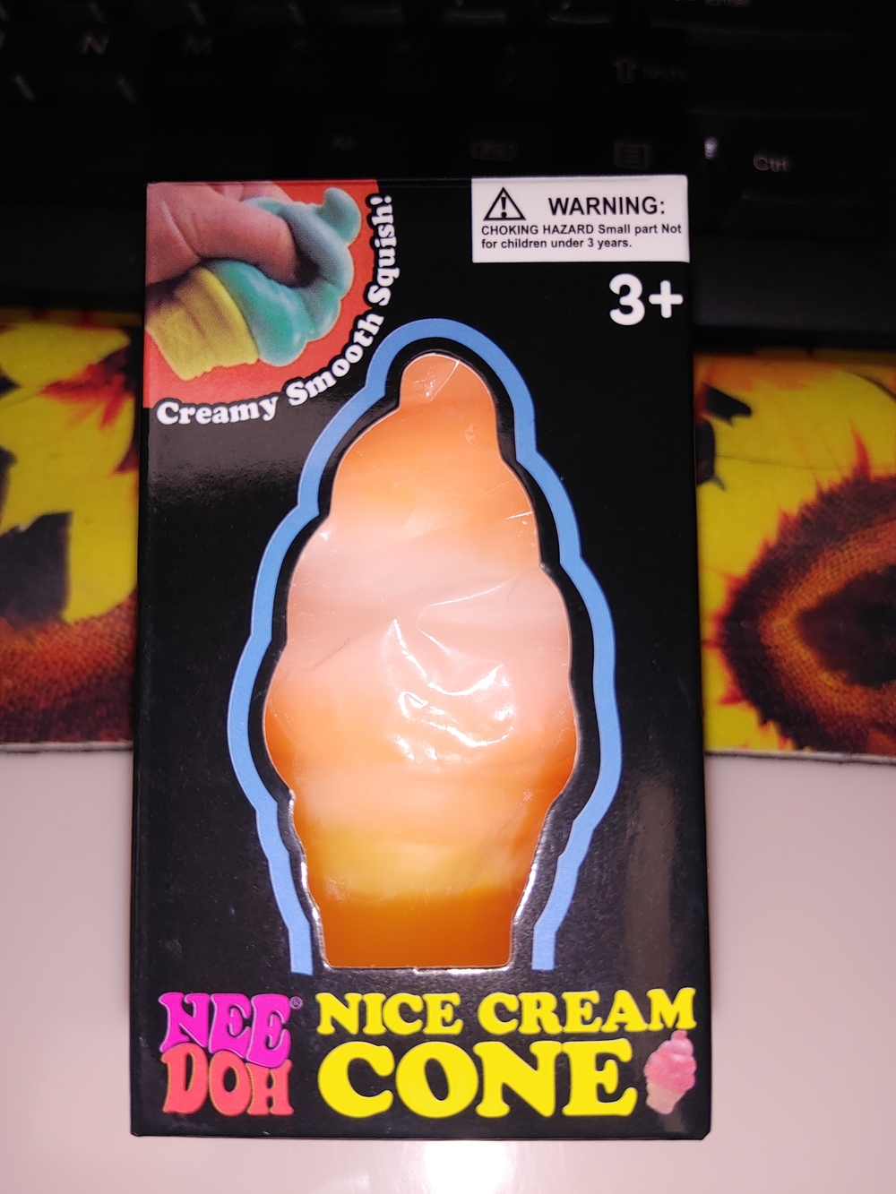 Nee Doh Nice Cream Cone Squishy - Orange Gradient
